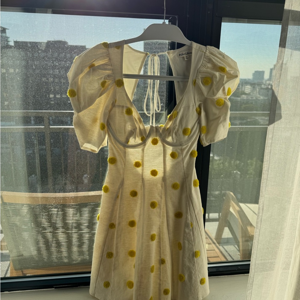 For Love and Lemons Yellow Polka Dot Dress